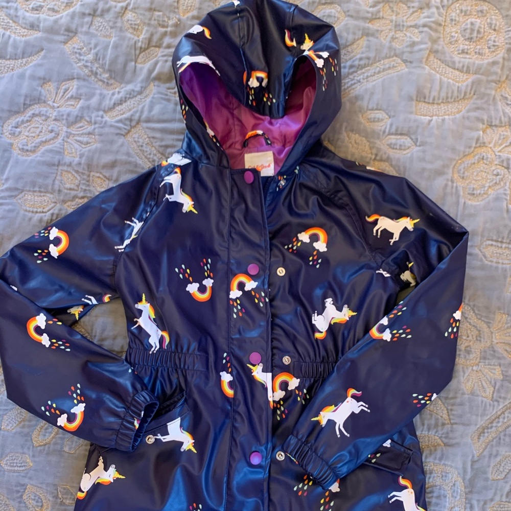 Cat and jack unicorn raincoat size M 7/8